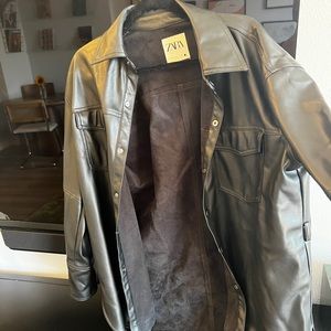 faux leather zara shaket